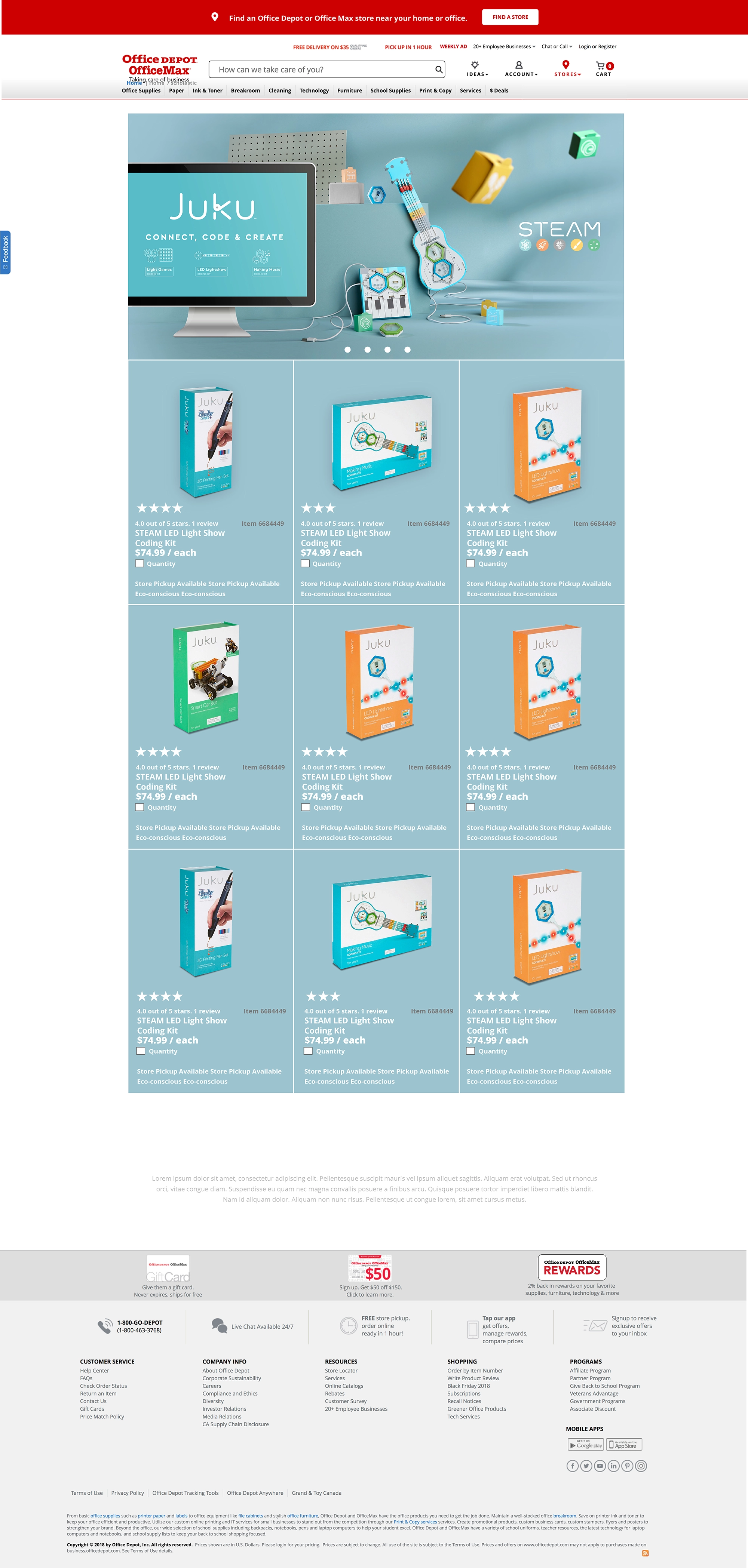 Office Depot JUKU | Web UX/UI